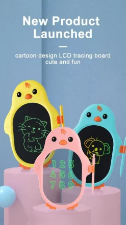 The Decor Haven Babyspielzeug-Magisches Zeichentablett für Kinder mit Cartoon-Motiven – Digitales Schreibpad