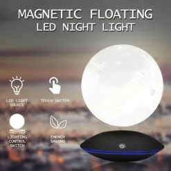 Comfort u0026 Style Beleuchtung-Magnetic Levitating Moon Lamp - 360 Rotating Night Light