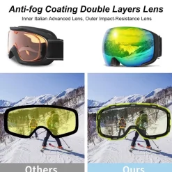 Gear Up u0026 Go Outdoor-Gadgets|Outdoor-Artikel-Magnetische Antibeschlag-Skibrille – UV-Schutz für Wintersport