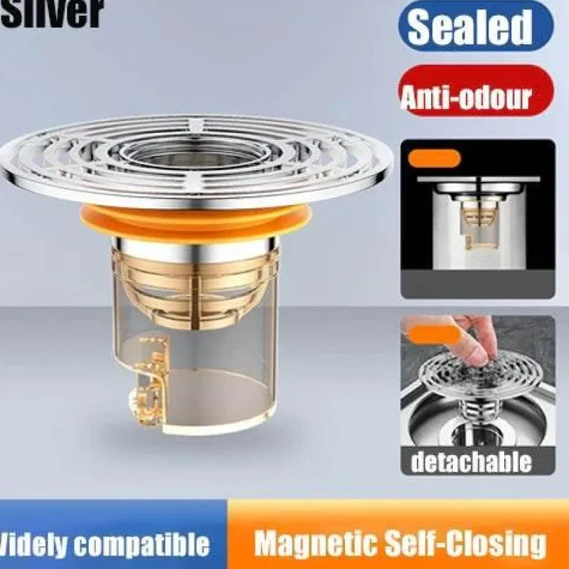 The Blissful Bath Badezimmer-Magnetische Badezimmersieb-Abdeckung – selbstschließender Abflussschutz gegen Gerüche