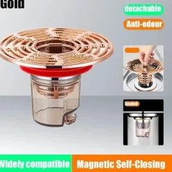 The Blissful Bath Badezimmer-Magnetische Badezimmersieb-Abdeckung – selbstschließender Abflussschutz gegen Gerüche