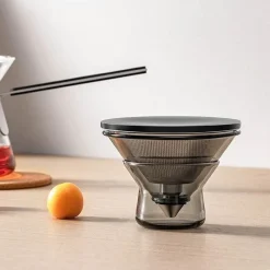 Brew Bliss Küche & Esszimmer-Magnetische Ein-Knopf-Teekanne – Easy Brew-Teekanne aus Glas