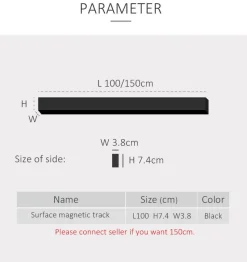 The Gilded Nest Beleuchtung-Magnetische Schienenbeleuchtung - Wandmontiertes schwarzes System