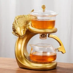 The Decor Haven Küche & Esszimmer-Magnetische Teekanne mit Meereszauberfischen – Wunderliches Ozeandekor