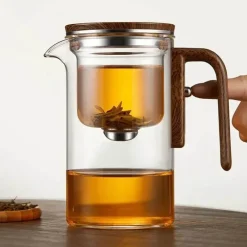 Brew Bliss Küche & Esszimmer-Magnetische Teetrennkanne mit einem Klick - Easy Brew Kettle