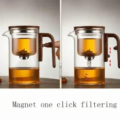 Brew Bliss Küche & Esszimmer-Magnetische Teetrennkanne mit einem Klick - Easy Brew Kettle