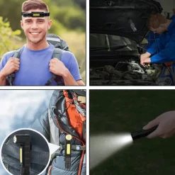 Wilderness Haven Outdoor-Artikel|Heimwerkzeuge-Magnetische wiederaufladbare Camping-Taschenlampe – verstellbares tragbares Außenlicht