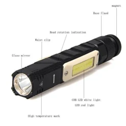 Wilderness Haven Outdoor-Artikel|Heimwerkzeuge-Magnetische wiederaufladbare Camping-Taschenlampe – verstellbares tragbares Außenlicht