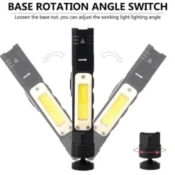 Wilderness Haven Outdoor-Artikel|Heimwerkzeuge-Magnetische wiederaufladbare Camping-Taschenlampe – verstellbares tragbares Außenlicht