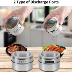 The Culinary Kit Küche & Esszimmer-Magnetisches Gewürzdosen-Set – Gewürzbehälter aus Edelstahl