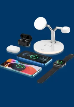 Bright Accents Beleuchtung-Magnetisches kabelloses 3-in-1-Telefonladegerät - Schnellladestation