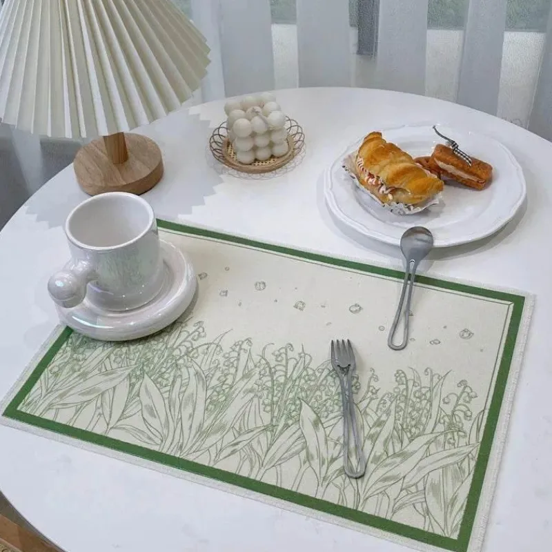 Elegance at the Table Küche & Esszimmer-Maiglöckchen-Porzellanteller - Medieval Green Tableware Collection