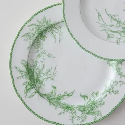 Elegance at the Table Küche & Esszimmer-Maiglöckchen-Porzellanteller - Medieval Green Tableware Collection