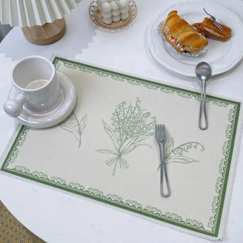 Elegance at the Table Küche & Esszimmer-Maiglöckchen-Porzellanteller - Medieval Green Tableware Collection