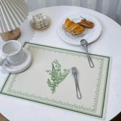 Elegance at the Table Küche & Esszimmer-Maiglöckchen-Porzellanteller - Medieval Green Tableware Collection