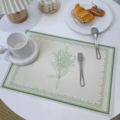 Elegance at the Table Küche & Esszimmer-Maiglöckchen-Porzellanteller - Medieval Green Tableware Collection