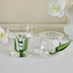 Plates u0026 More Küche & Esszimmer-Maiglöckchen-Tier-Wasserbecher - Kaninchen- und Enten-Glasbecher