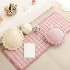 Warm Weaves Boden & Teppiche-Makramee-Gitterteppich – Dekorativer Plissee-Bodenbelag