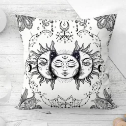 The Cushion Corner Bettzeug-Mandala Mond Kissenbezug - Dekorativer Kissenbezug aus Polyester