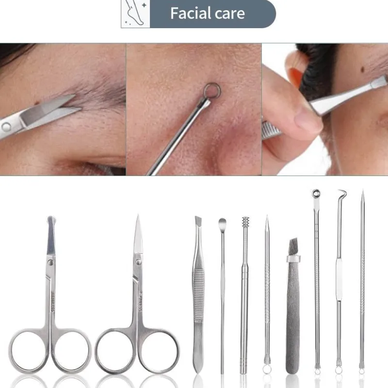 PureGlow Männerpflege|Frauenpflege-Maniküre-Set aus Edelstahl – Leicht zu tragendes All-in-One-Nagelpflegeset