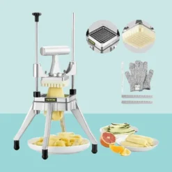 The Culinary Kit Küche & Esszimmer-Manueller Gemüseschneider aus Edelstahl – Handelsqualität