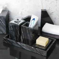 Aqua Essence Badezimmer-Marble Bathroom Accessories Set - Elegant Home Decor