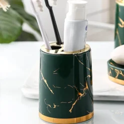 Serene Splash Badezimmer-Marble Bathroom Accessory Set - Modern Stylish Decor