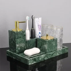 Serene Splash Badezimmer-Marble Bathroom Set - Modern Stylish Accessories for Elegant Decor