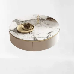 Willow u0026 Whim Möbel-Marble Coffee Table Set - Modern Chic Stone Design