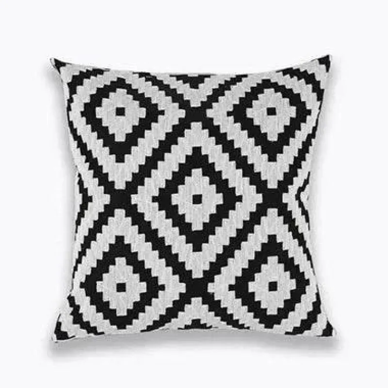 Pillow Haven Bettzeug-Marineblauer weißer Vierpass-Kissenbezug – 45 x 45 cm, bestickter Kissenbezug