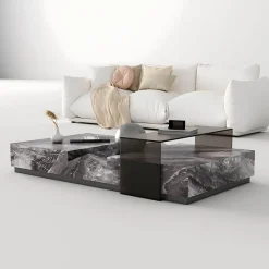 The Coffee Table Co. Möbel-Marmor-Couchtisch – eleganter Lucienne-Akzenttisch