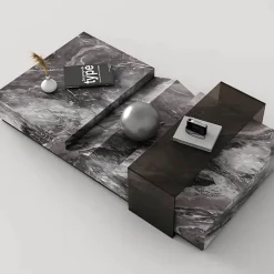 The Coffee Table Co. Möbel-Marmor-Couchtisch – eleganter Lucienne-Akzenttisch