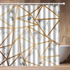 Aqua Essence Badezimmer-Marmor-Duschvorhang – farbenfrohes, lebendiges Badezimmerdekor