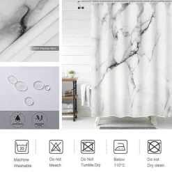 Aqua Essence Badezimmer--Duschvorhang-Set – Elegantes Badezimmerdekor