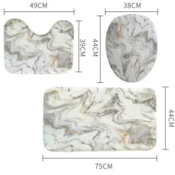 Aqua Essence Badezimmer-Marmor-Duschvorhang-Set – Stilvolles Badezimmerdekor