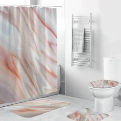 Aqua Essence Badezimmer-Marmor-Duschvorhang-Set – Stilvolles Badezimmerdekor