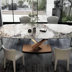 The Lounge Loft Möbel-Marmor-Esstisch – Elegantes Josiane-Design für moderne Wohnungen