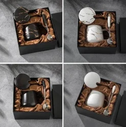 The Cozy Mug Küche & Esszimmer-Marmor-Kaffeetassen-Set – Elegante Keramiktassen-Kollektion