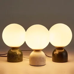 Bright Accents Beleuchtung-Marmor-Tischlampe – Elegantes, modernes Kugel-Design