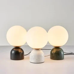 Bright Accents Beleuchtung-Marmor-Tischlampe – Elegantes, modernes Kugel-Design
