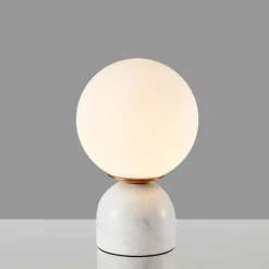 Bright Accents Beleuchtung-Marmor-Tischlampe – Elegantes, modernes Kugel-Design
