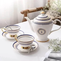 Feast u0026 Flair Küche & Esszimmer-Marokkanisches Porzellan-Teeservice – Elegante Teekanne und Teetassen