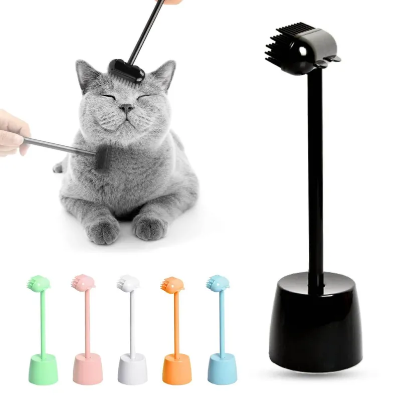 TailTrend Haustierspielzeug-Massagebürste zur Katzenpflege – Interaktives Haustierspielzeug mit Ständer