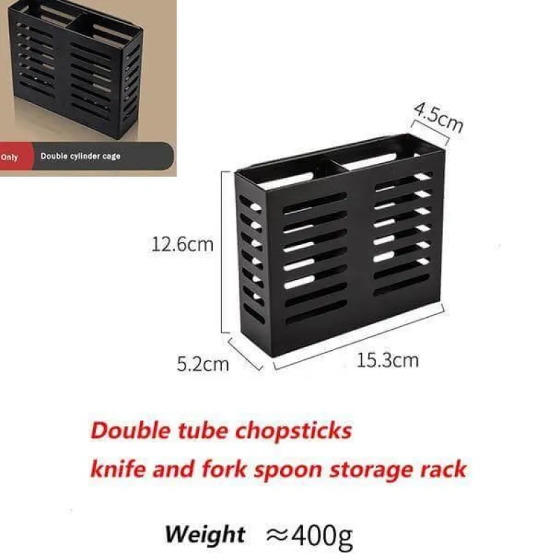 Cozy Living Küche & Esszimmer|Möbel-Mattschwarze Küchenaufbewahrung aus Metall ohne Bohren