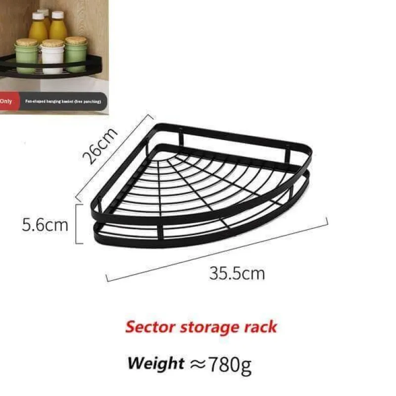 Cozy Living Küche & Esszimmer|Möbel-Mattschwarze Küchenaufbewahrung aus Metall ohne Bohren