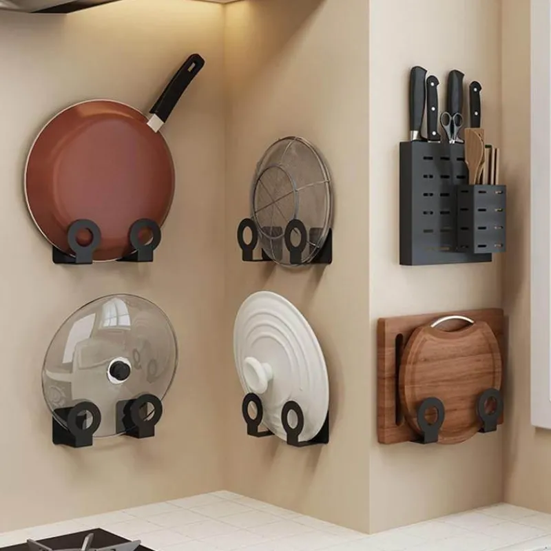 Cozy Living Küche & Esszimmer|Möbel-Mattschwarze Küchenaufbewahrung aus Metall ohne Bohren