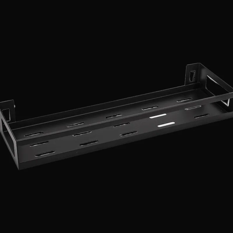 Cozy Living Küche & Esszimmer|Möbel-Mattschwarze Küchenaufbewahrung aus Metall ohne Bohren