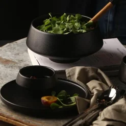 The Culinary Kit Küche & Esszimmer-Mattschwarze Snackschale – Modernes, elegantes Serviergericht