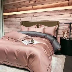 Cozy Haven Bettzeug-Mauvefarbenes Bettlakenset aus ägyptischer Baumwolle – Luxuriöse Bettwäsche