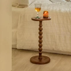 Willow u0026 Whim Möbel-Medieval Mini Coffee Table - Solid Wood Accent Furniture